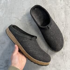 Haflinger Shoes Mens Size 15 Gray Wool Clog Slippers EU 49 Indoor Outdoor Cozy